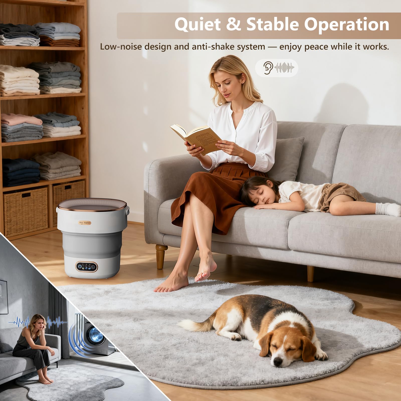 Compact Portable Washing Machine 16L – Foldable Washer for Small Apartments & Travel