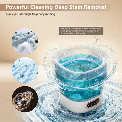 Compact Portable Washing Machine 16L – Foldable Washer for Small Apartments & Travel