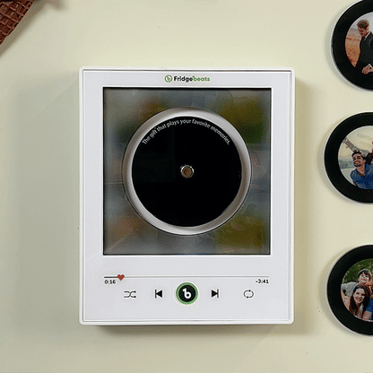 Personalized Photo Music Vinyl Fridge Magnet – Custom Record with Rotating Vinyl & LED Light, Unique Couple Memory Gift