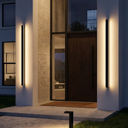 Linear Outdoor Wall Sconce Minimalist LED Black Lamp - product image 1