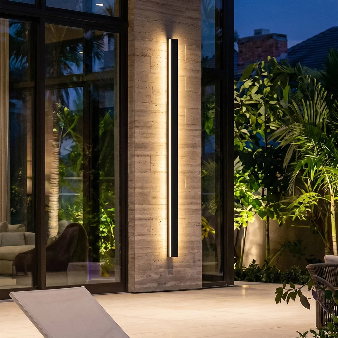Linear Outdoor Wall Sconce Minimalist LED Black Lamp - product image 3