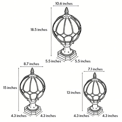 Outdoor Globe Pillar Lights Retro Glass Globe Copper Fence Post Light - product image 13