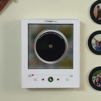 Personalized Photo Music Vinyl Fridge Magnet – Custom Record with Rotating Vinyl & LED Light, Unique Couple Memory Gift