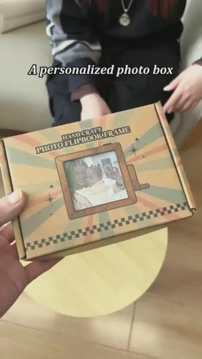 Custom Photo Flipbook Frame Animation Machine Hand-cranked Detachable Photos Flipbook Box Photo Album with Light Anniversary Gifts