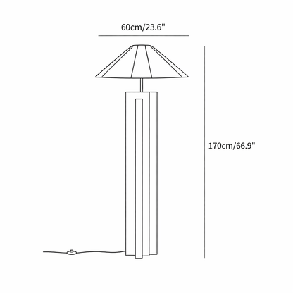 Natural Wood Floor Lamp Minimalist Wooden Floor Light