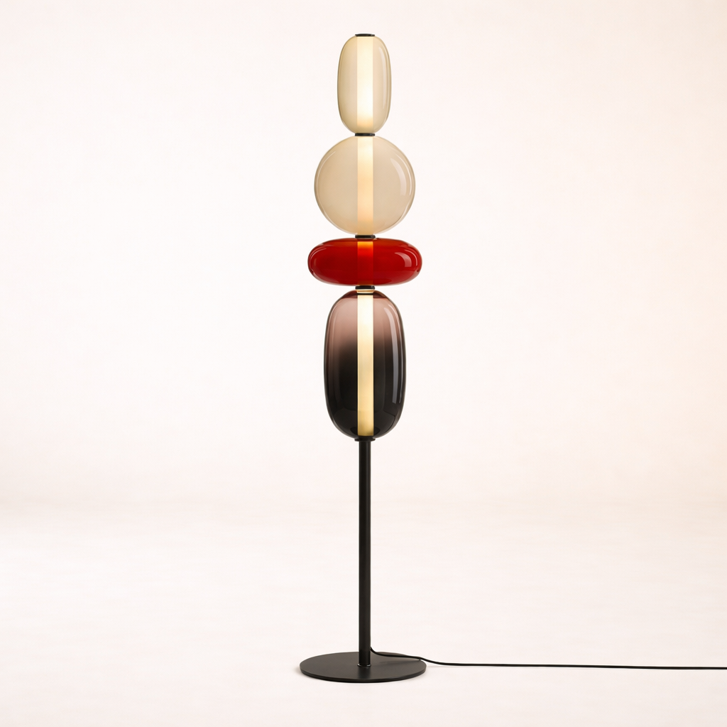 Modern Candy Stacked Glass Floor Lamp