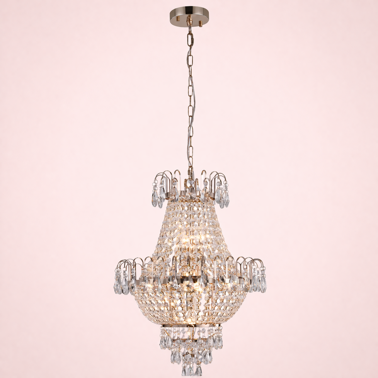 Gold Crystal Chandelier Luxury Ceiling Light