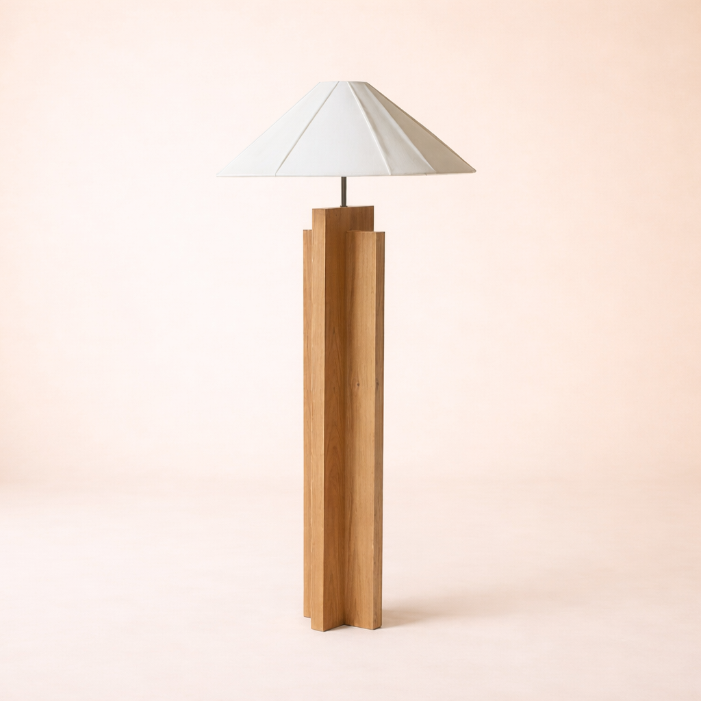 Natural Wood Floor Lamp Minimalist Wooden Floor Light