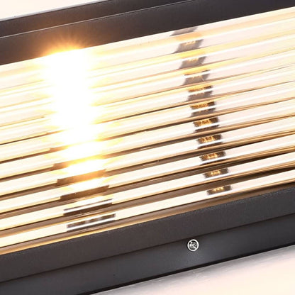 Square Pillar Light Ribbed Glass Outdoor Metal Light - product image 14