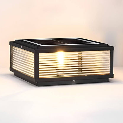 Square Pillar Light Ribbed Glass Outdoor Metal Light - product image 13