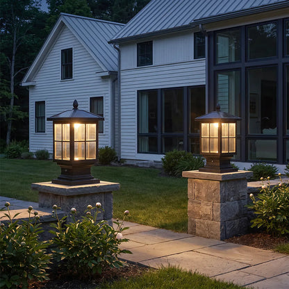 Stone Light Pillar Traditional Black Waterproof LED Light - product image 3