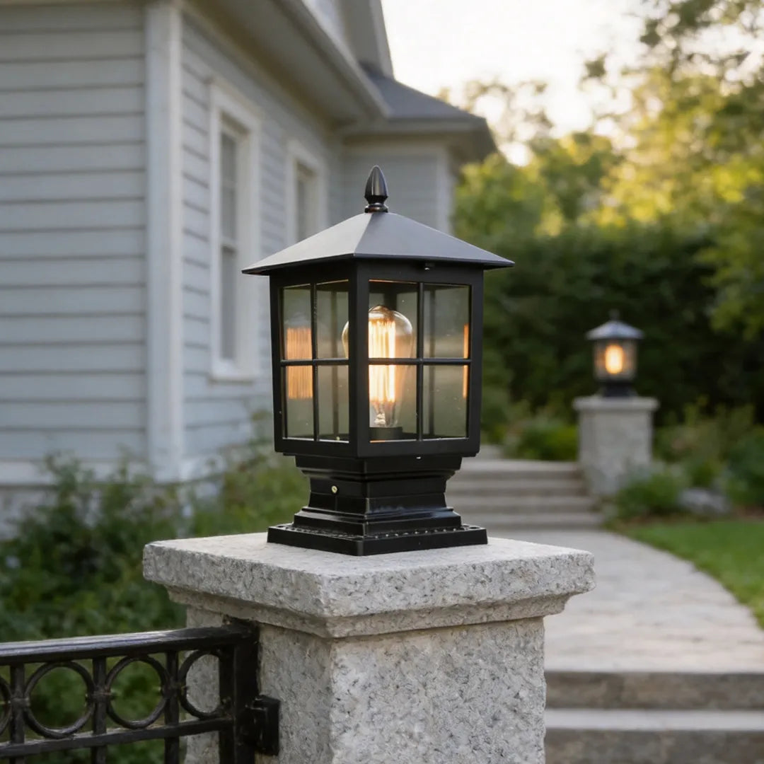 Stone Light Pillar Traditional Black Waterproof LED Light - product image 1