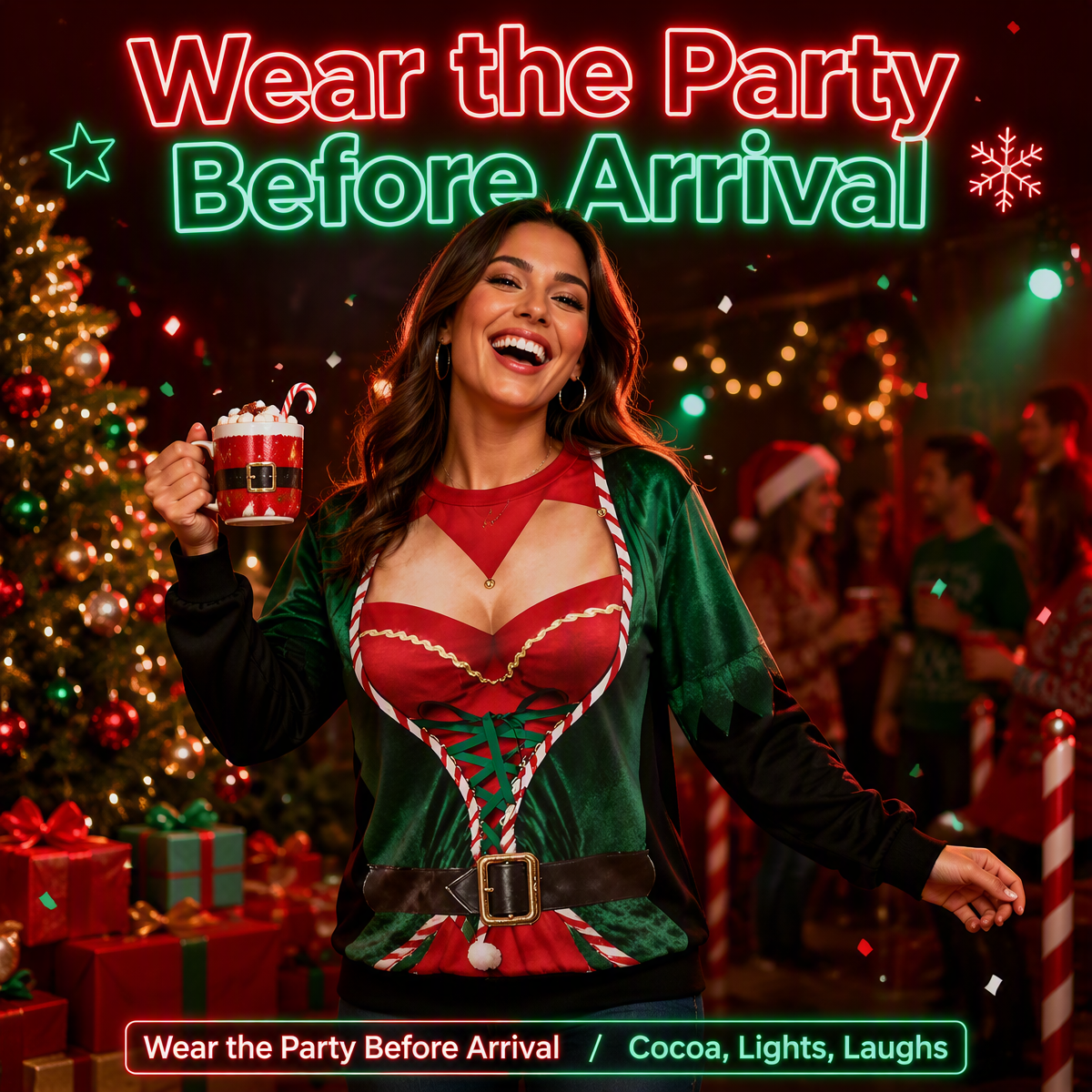 Funny Sexy Body Ugly Christmas Sweatshirt – Novelty Christmas Party Pullover, Hilarious Holiday Gift for Men & Women