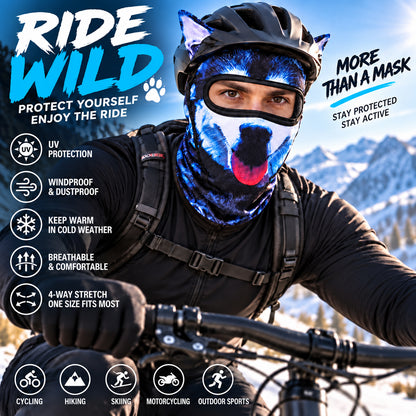 Funny Animal Print Face Covering Lightweight Outdoor Mask for Cycling Hiking and Sports