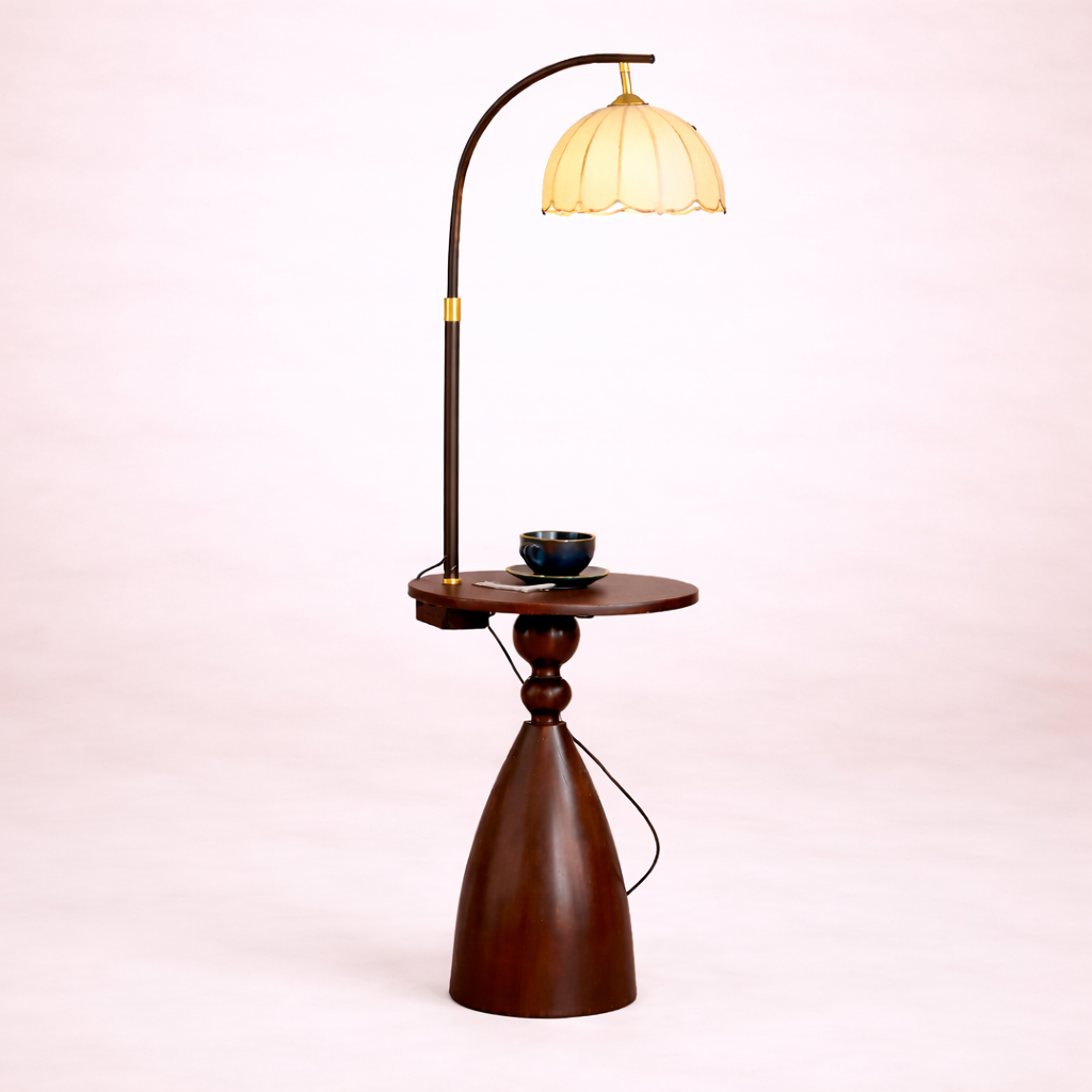Vintage Lotus Shape Wabi Sabi Floor Lamp