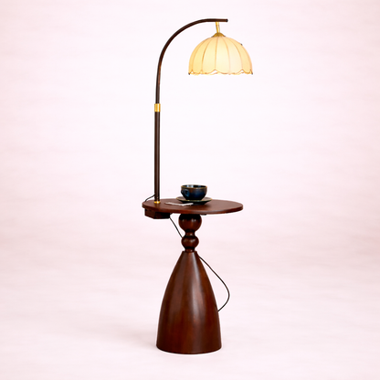 Vintage Lotus Shape Wabi Sabi Floor Lamp