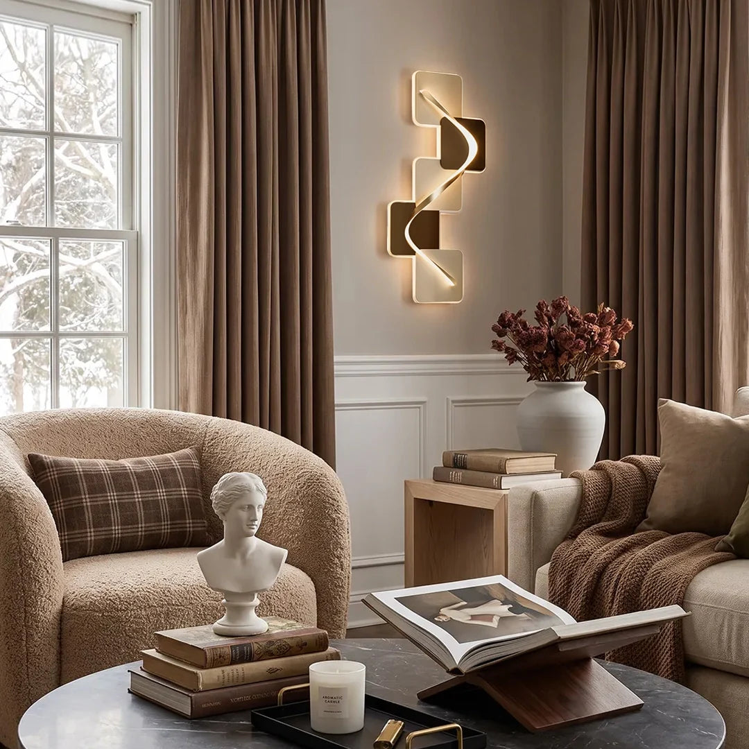 Wave Pattern Wall Sconce Geometric LED Art Decorative Light - product image 3