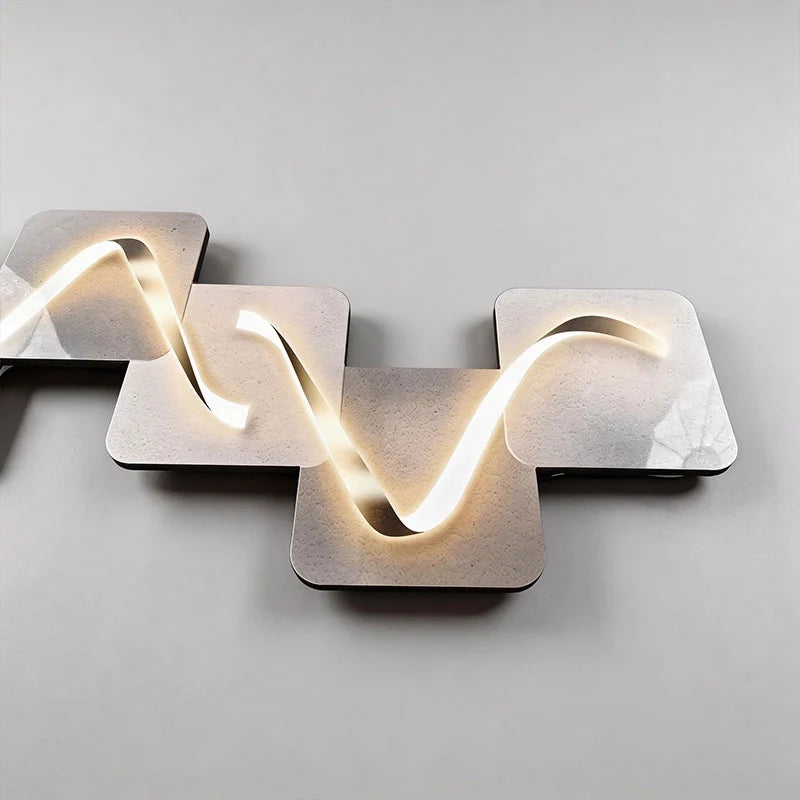 Wave Pattern Wall Sconce Geometric LED Art Decorative Light - product image 10