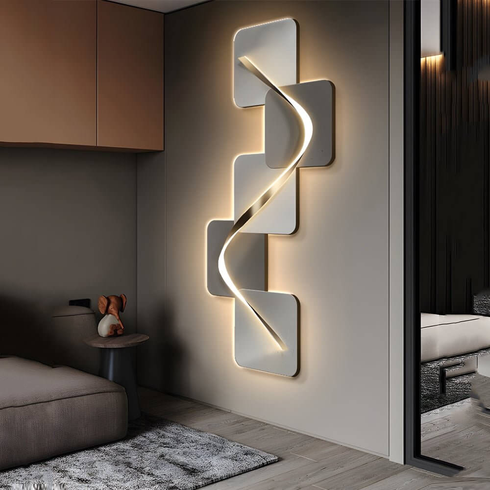 Wave Pattern Wall Sconce Geometric LED Art Decorative Light - product image 1
