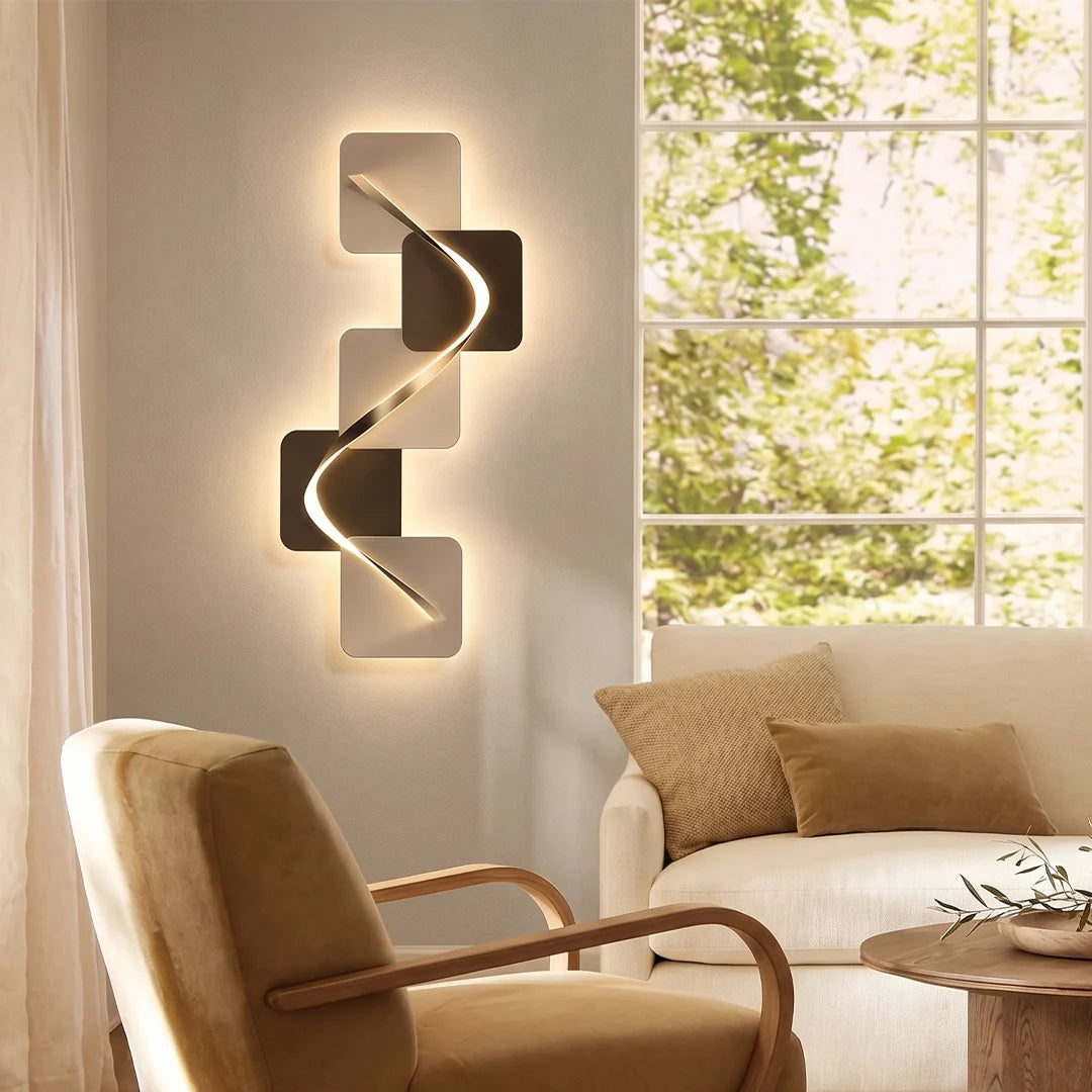Wave Pattern Wall Sconce Geometric LED Art Decorative Light - product image 4